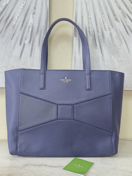 kate spade Handbags - Kate Spade Francisca Bridge Place Large Bow Tote Navy Blue Leather
